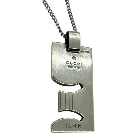 Gucci Gemini Sterling Silver Plate Necklace - Picture 4 of 8